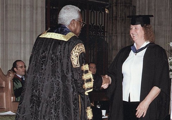 JILL TYNDALE with Sir Trevor McDonald OBE